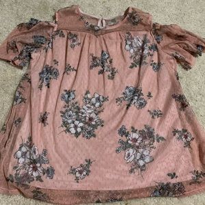 Floral cold shoulder top